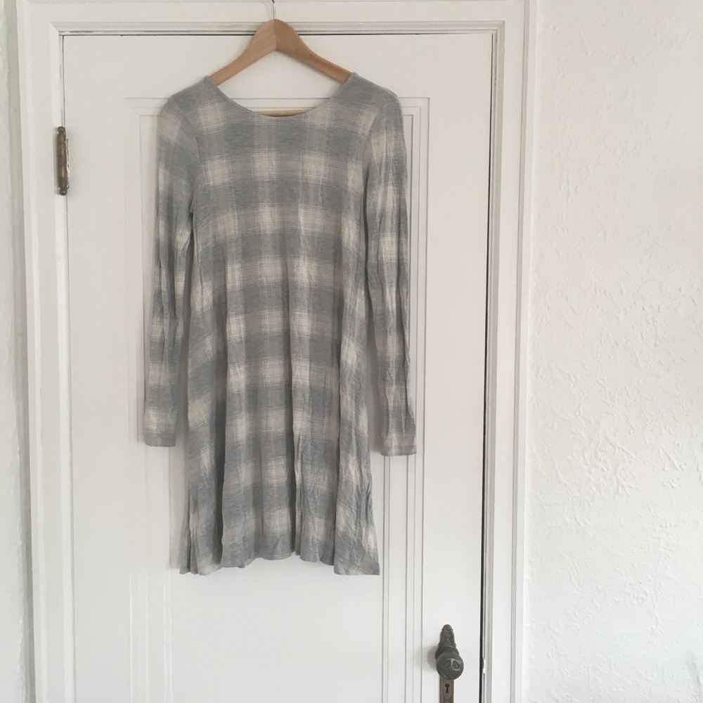 Grey Flannel Print Dress